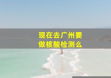 现在去广州要做核酸检测么