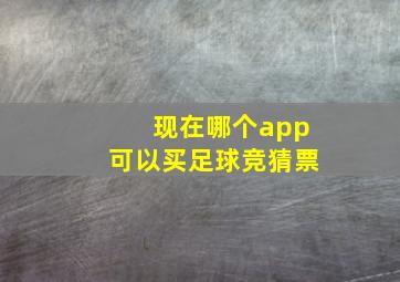 现在哪个app可以买足球竞猜票