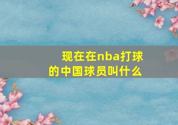 现在在nba打球的中国球员叫什么