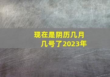 现在是阴历几月几号了2023年