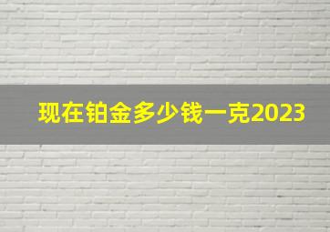 现在铂金多少钱一克2023