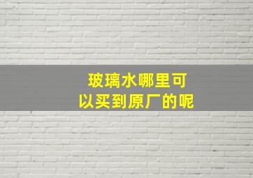 玻璃水哪里可以买到原厂的呢