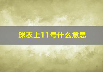 球衣上11号什么意思