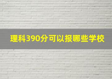 理科390分可以报哪些学校