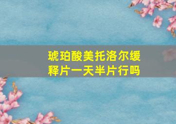 琥珀酸美托洛尔缓释片一天半片行吗