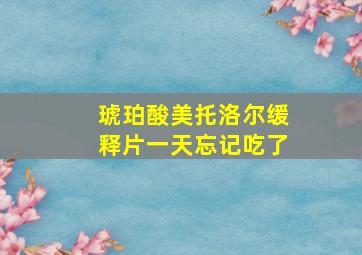 琥珀酸美托洛尔缓释片一天忘记吃了