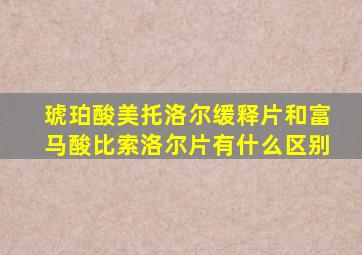 琥珀酸美托洛尔缓释片和富马酸比索洛尔片有什么区别