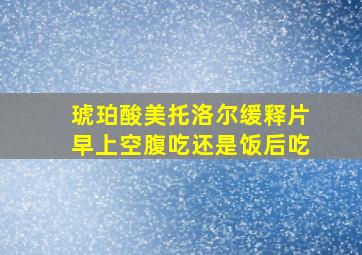 琥珀酸美托洛尔缓释片早上空腹吃还是饭后吃