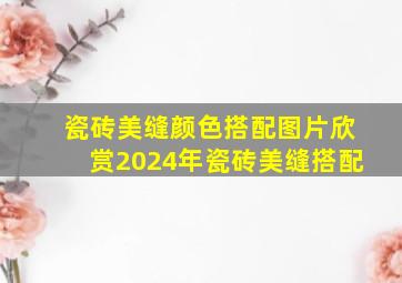 瓷砖美缝颜色搭配图片欣赏2024年瓷砖美缝搭配