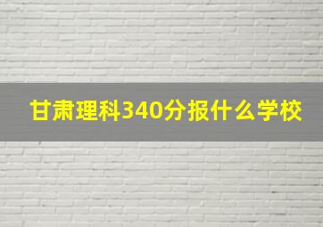 甘肃理科340分报什么学校