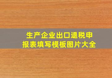 生产企业出口退税申报表填写模板图片大全