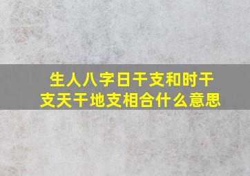 生人八字日干支和时干支天干地支相合什么意思