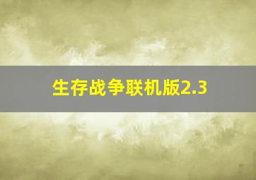 生存战争联机版2.3