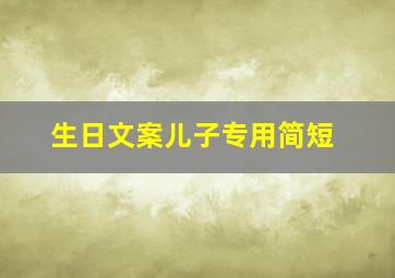 生日文案儿子专用简短