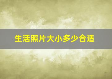 生活照片大小多少合适