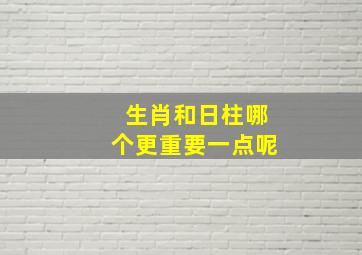 生肖和日柱哪个更重要一点呢