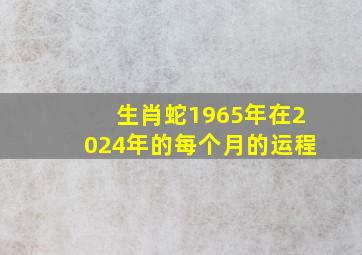 生肖蛇1965年在2024年的每个月的运程