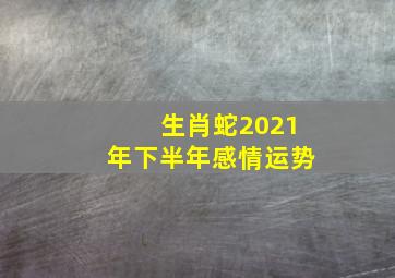 生肖蛇2021年下半年感情运势