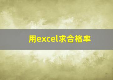 用excel求合格率