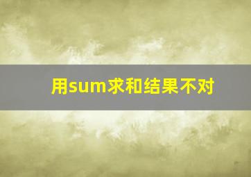 用sum求和结果不对