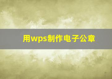 用wps制作电子公章