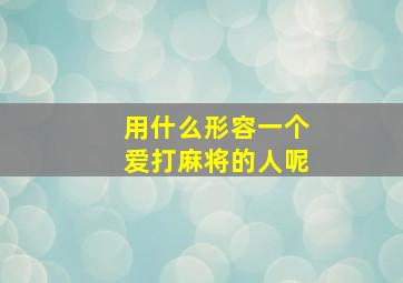 用什么形容一个爱打麻将的人呢