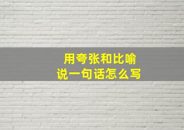 用夸张和比喻说一句话怎么写