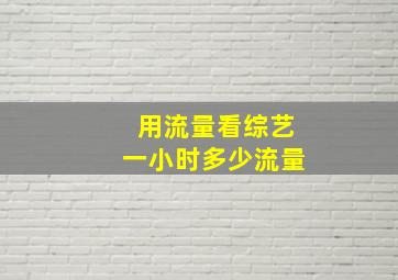 用流量看综艺一小时多少流量