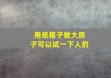 用纸箱子做大房子可以试一下人的