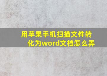 用苹果手机扫描文件转化为word文档怎么弄