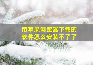 用苹果浏览器下载的软件怎么安装不了了