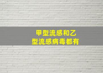 甲型流感和乙型流感病毒都有