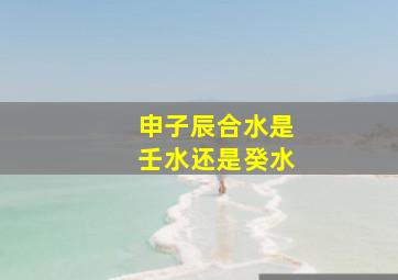 申子辰合水是壬水还是癸水