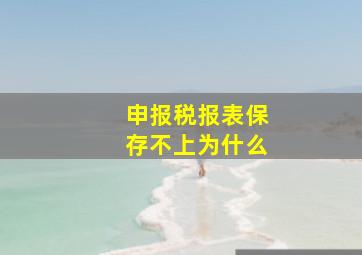 申报税报表保存不上为什么