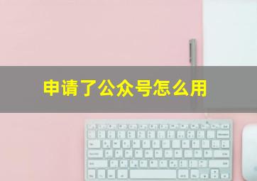 申请了公众号怎么用