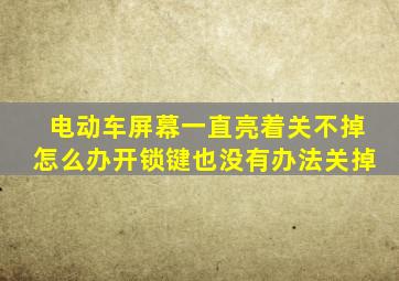 电动车屏幕一直亮着关不掉怎么办开锁键也没有办法关掉