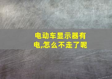 电动车显示器有电,怎么不走了呢