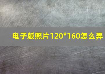 电子版照片120*160怎么弄