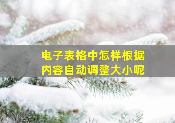 电子表格中怎样根据内容自动调整大小呢