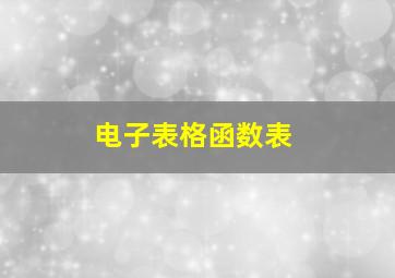 电子表格函数表