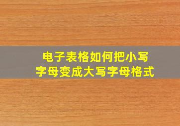 电子表格如何把小写字母变成大写字母格式