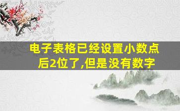 电子表格已经设置小数点后2位了,但是没有数字