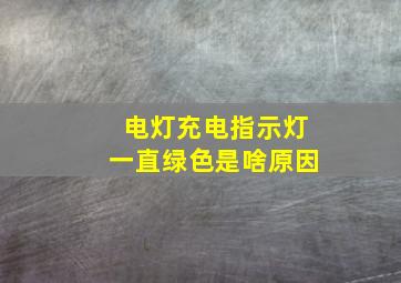 电灯充电指示灯一直绿色是啥原因