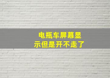 电瓶车屏幕显示但是开不走了