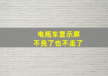 电瓶车显示屏不亮了也不走了