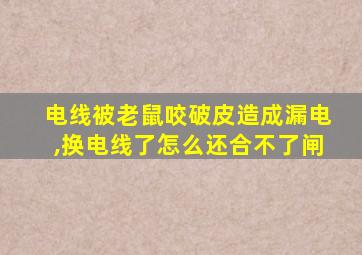 电线被老鼠咬破皮造成漏电,换电线了怎么还合不了闸