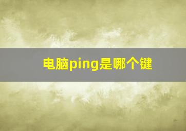 电脑ping是哪个键