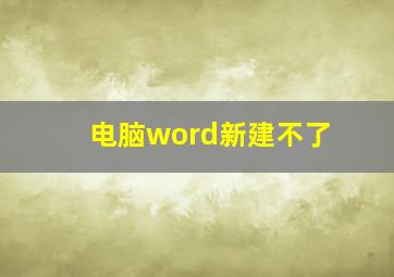 电脑word新建不了