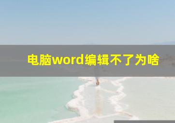 电脑word编辑不了为啥