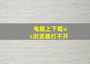 电脑上下载uc浏览器打不开